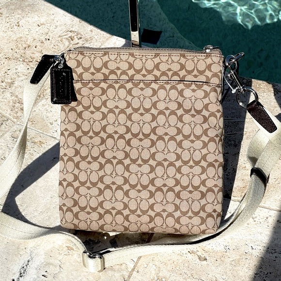 Coach Khaki/Mahogany Signature “C” Canvas Fabric/Leather XBody-adjustable Strap - Picture 6 of 16